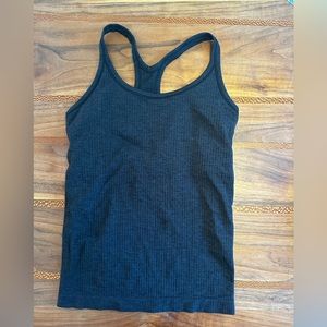 Lululemon black tank, ribbed, built in sports bra